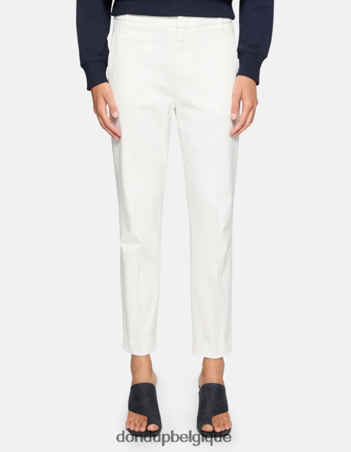 femmes vêtements DONDUP albâtre pantalon 27 pouces coupe carotte en coton ariel 8826D0166
