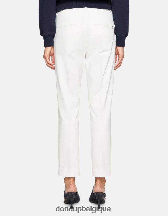 femmes vêtements DONDUP albâtre pantalon 27 pouces coupe carotte en coton ariel 8826D0166