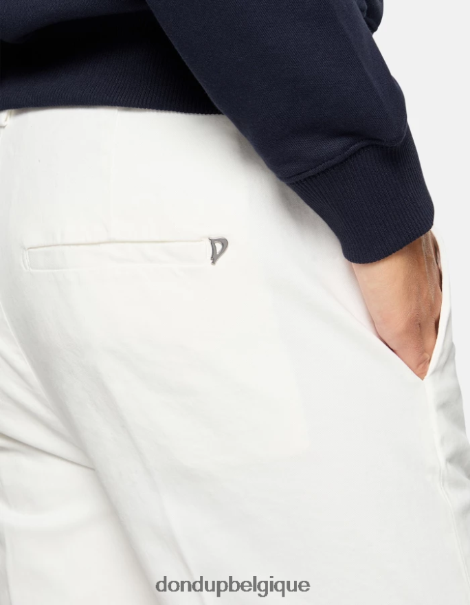 femmes vêtements DONDUP albâtre pantalon 27 pouces coupe carotte en coton ariel 8826D0166