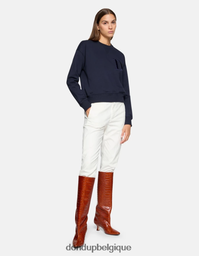 femmes vêtements DONDUP albâtre pantalon 27 pouces coupe carotte en coton ariel 8826D0166