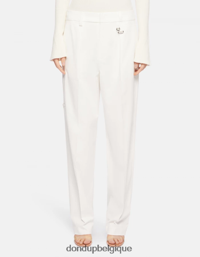 femmes vêtements DONDUP albâtre pantalon ample en coton kylie 8826D0213