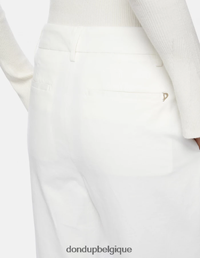femmes vêtements DONDUP albâtre pantalon ample en coton sheryl 8826D0238