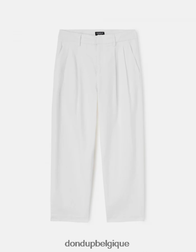 femmes vêtements DONDUP albâtre pantalon ample en coton sheryl 8826D0238