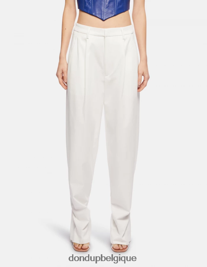 femmes vêtements DONDUP albâtre pantalon ample en coton tru 8826D0214
