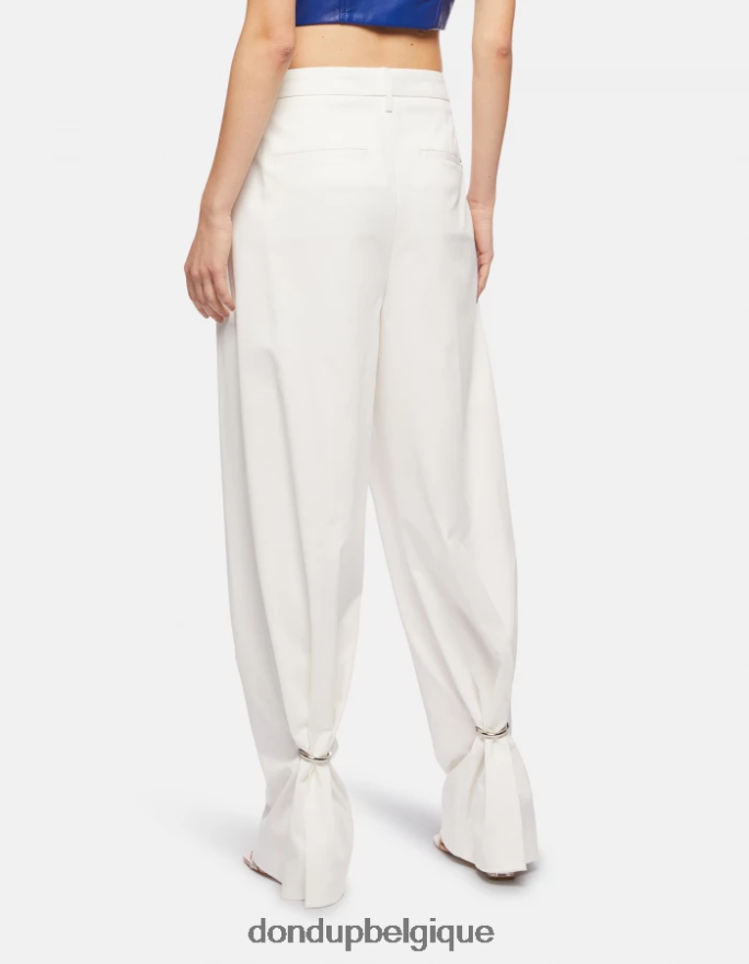femmes vêtements DONDUP albâtre pantalon ample en coton tru 8826D0214
