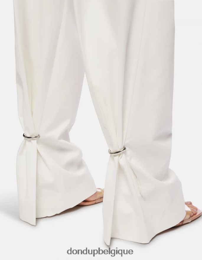 femmes vêtements DONDUP albâtre pantalon ample en coton tru 8826D0214