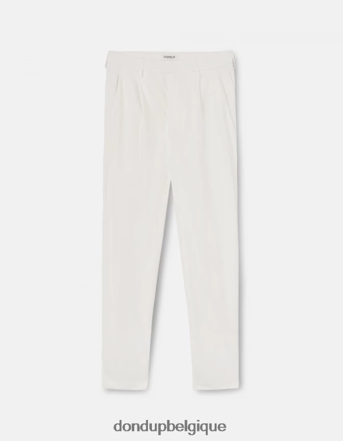 femmes vêtements DONDUP albâtre pantalon ample en coton tru 8826D0214