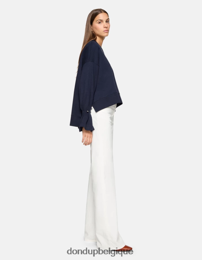 femmes vêtements DONDUP albâtre pantalon large en velours ambre 8826D029