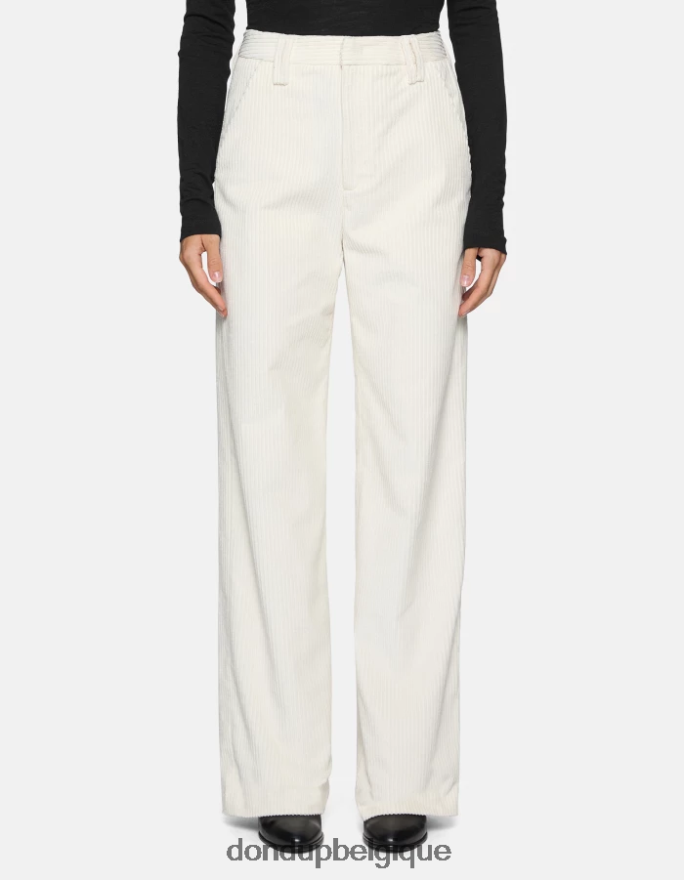 femmes vêtements DONDUP albâtre pantalon large en velours joan 8826D0133