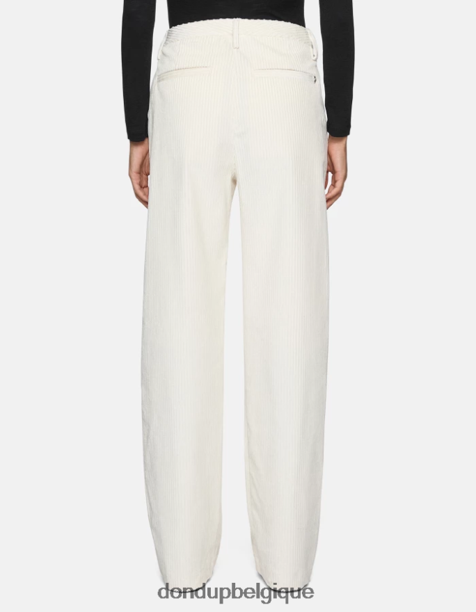 femmes vêtements DONDUP albâtre pantalon large en velours joan 8826D0133