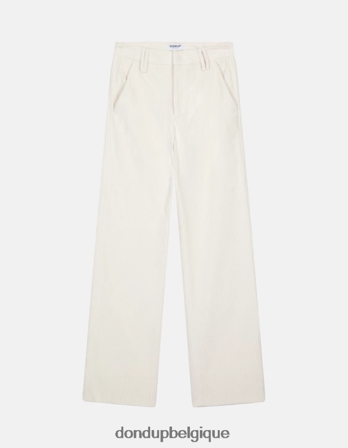 femmes vêtements DONDUP albâtre pantalon large en velours joan 8826D0133
