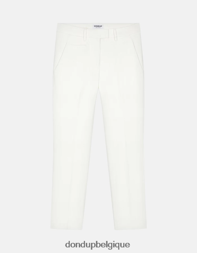 femmes vêtements DONDUP albâtre pantalon slim en coton parfait 8826D0176