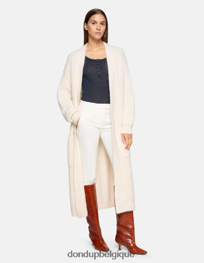 femmes vêtements DONDUP albâtre pantalon slim en coton parfait 8826D0176