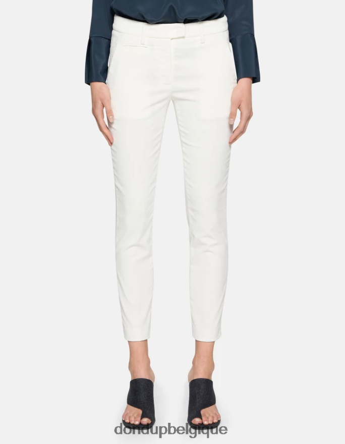 femmes vêtements DONDUP albâtre pantalon slim en velours parfait 8826D0153