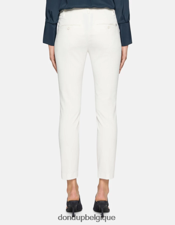 femmes vêtements DONDUP albâtre pantalon slim en velours parfait 8826D0153