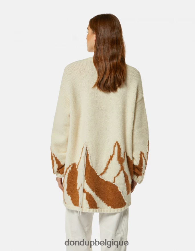 femmes vêtements DONDUP albâtre pull en laine d\alpaga à col v 8826D0321