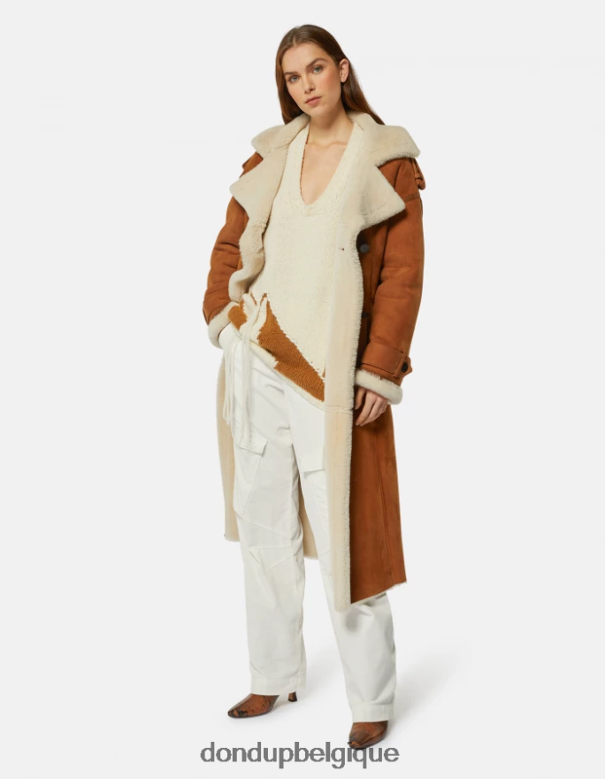 femmes vêtements DONDUP albâtre pull en laine d\alpaga à col v 8826D0321