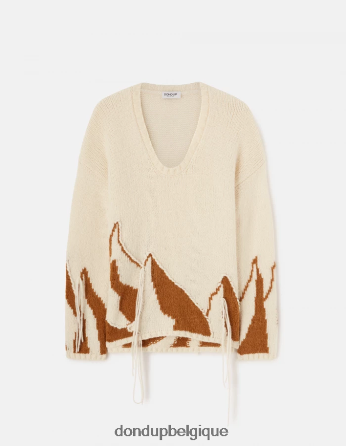 femmes vêtements DONDUP albâtre pull en laine d\alpaga à col v 8826D0321