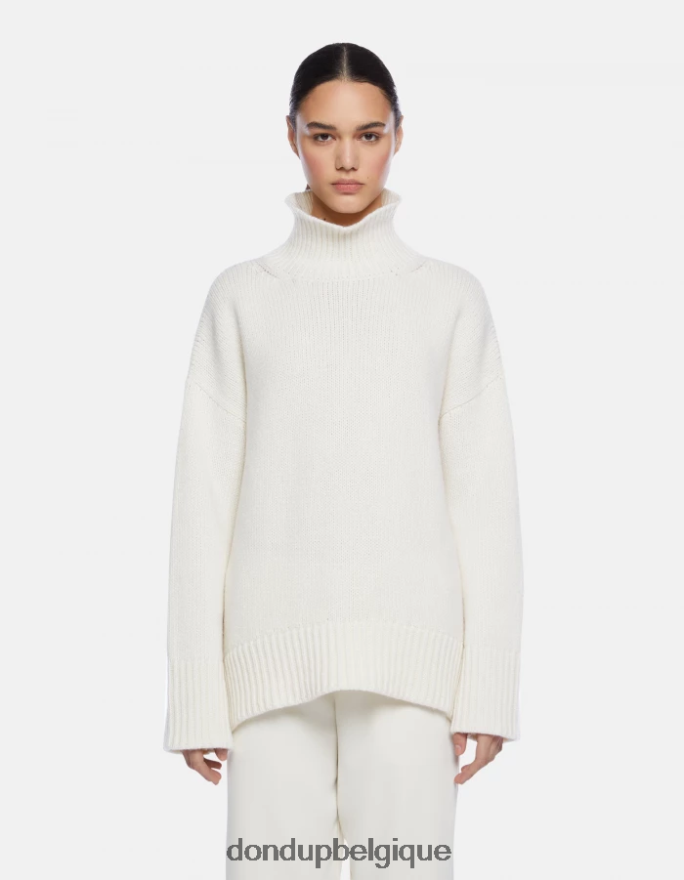 femmes vêtements DONDUP albâtre pull oversize à col polo en côtes anglaises 8826D0309