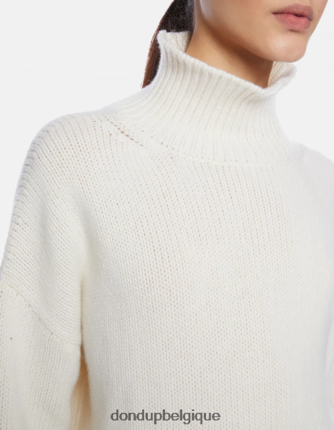 femmes vêtements DONDUP albâtre pull oversize à col polo en côtes anglaises 8826D0309