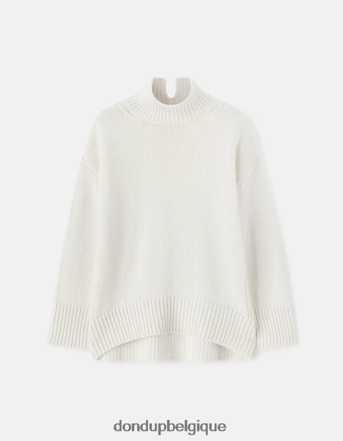 femmes vêtements DONDUP albâtre pull oversize à col polo en côtes anglaises 8826D0309