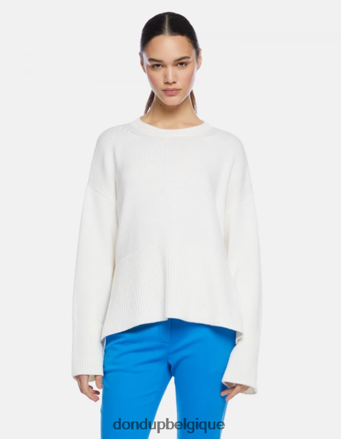 femmes vêtements DONDUP albâtre pull à col rond en laine 8826D0298
