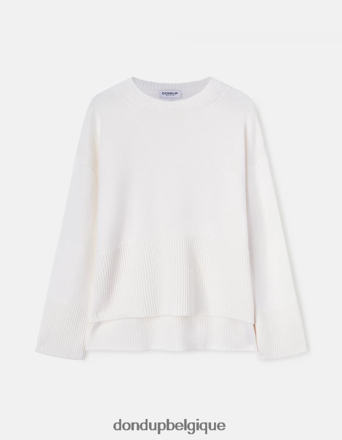 femmes vêtements DONDUP albâtre pull à col rond en laine 8826D0298