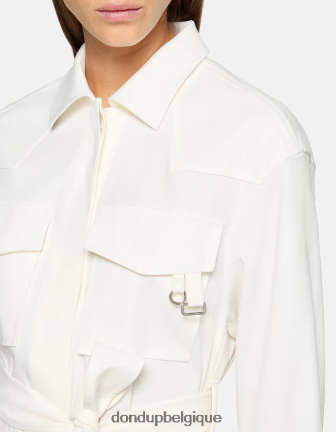 femmes vêtements DONDUP albâtre robe courte en coton 8826D0272