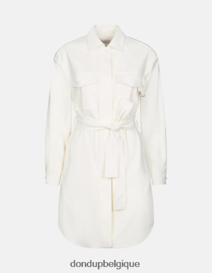 femmes vêtements DONDUP albâtre robe courte en coton 8826D0272
