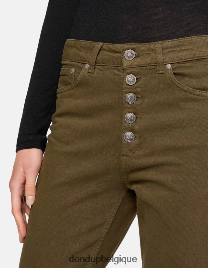 femmes vêtements DONDUP armée verte koons - jean ample en denim bull stretch 8826D033