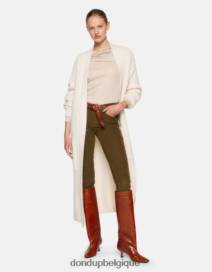 femmes vêtements DONDUP armée verte monroe pantalon skinny en velours 8826D013