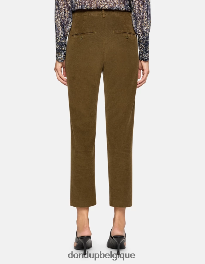 femmes vêtements DONDUP armée verte pantalon ample en velours nima 8826D0134