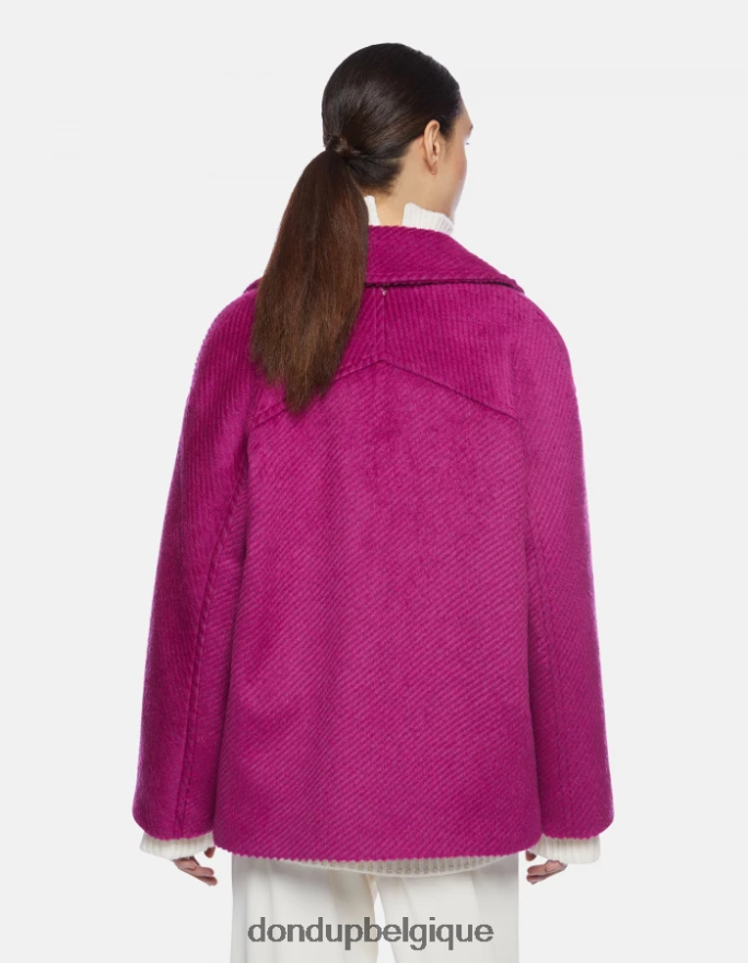 femmes vêtements DONDUP barbabietola caban en tissu à double boutonnage 8826D0343