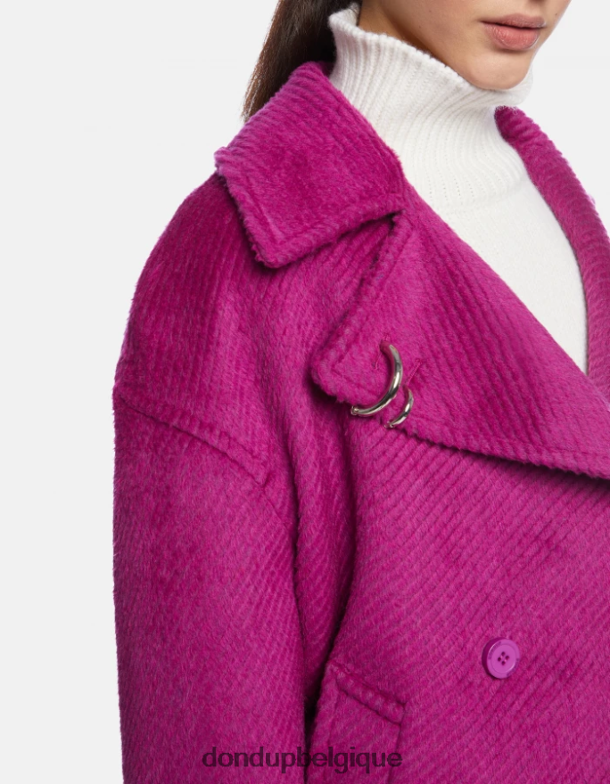 femmes vêtements DONDUP barbabietola caban en tissu à double boutonnage 8826D0343