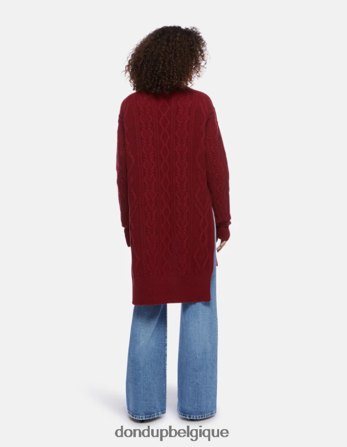 femmes vêtements DONDUP barbabietola cardigan en laine coupe classique 8826D0307