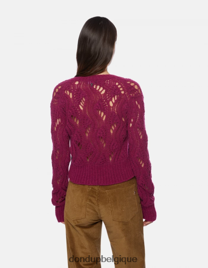 femmes vêtements DONDUP barbabietola cardigan slim en laine 8826D0314