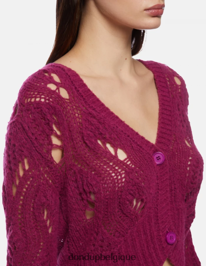femmes vêtements DONDUP barbabietola cardigan slim en laine 8826D0314