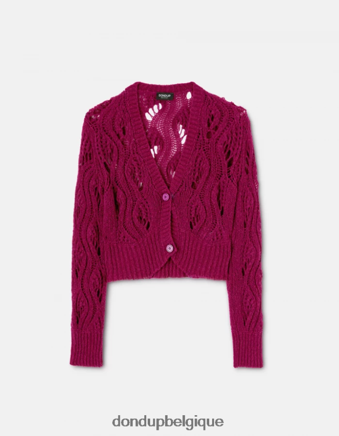 femmes vêtements DONDUP barbabietola cardigan slim en laine 8826D0314