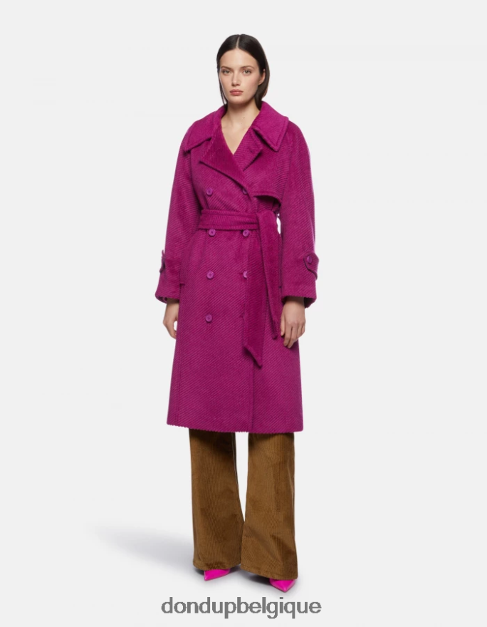 femmes vêtements DONDUP barbabietola manteau en tissu à double boutonnage 8826D0353