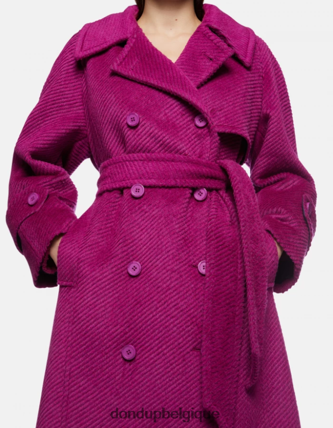 femmes vêtements DONDUP barbabietola manteau en tissu à double boutonnage 8826D0353