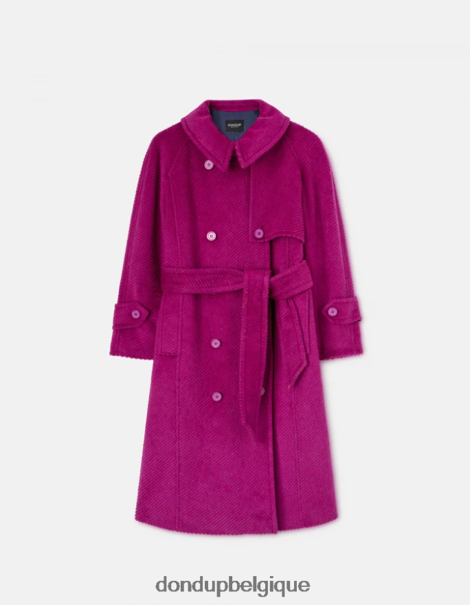 femmes vêtements DONDUP barbabietola manteau en tissu à double boutonnage 8826D0353