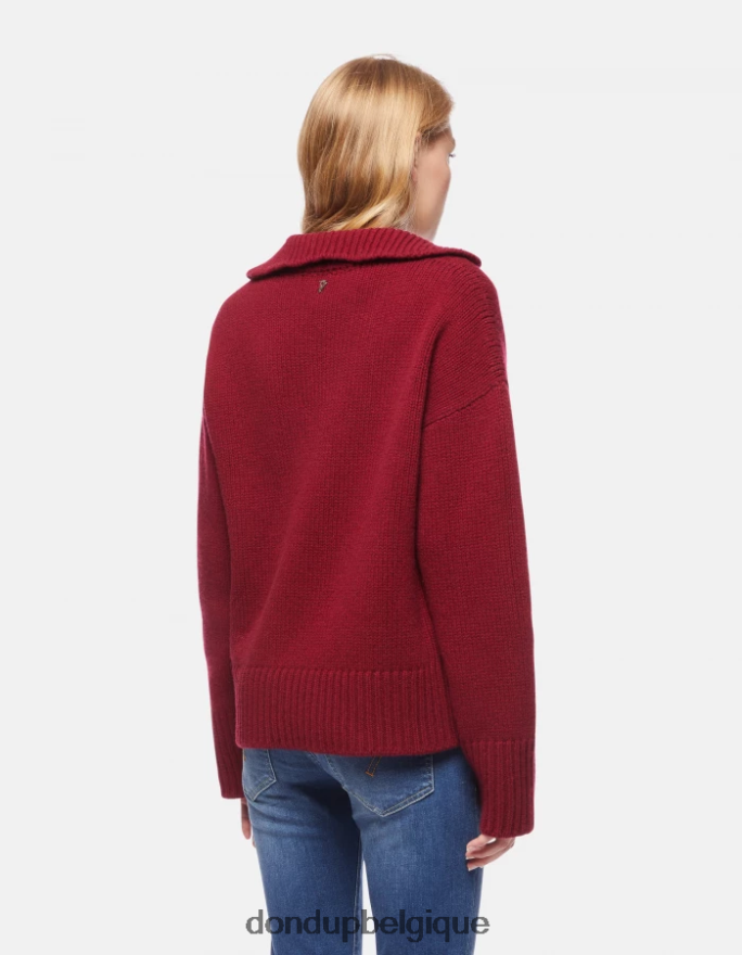 femmes vêtements DONDUP barbabietola polo coupe classique en côtes anglaises 8826D0331