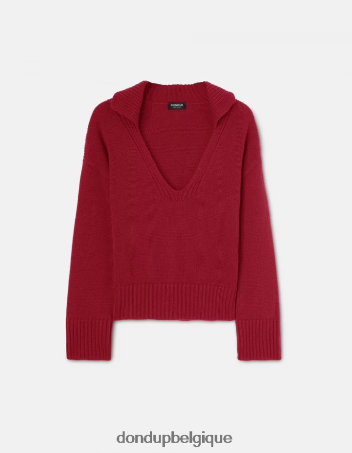 femmes vêtements DONDUP barbabietola polo coupe classique en côtes anglaises 8826D0331