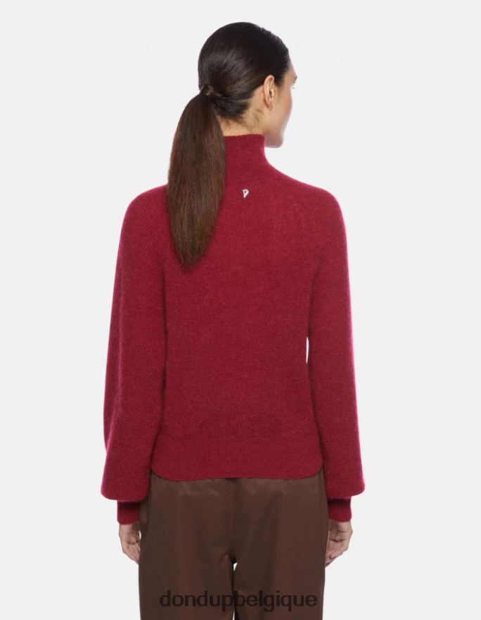 femmes vêtements DONDUP barbabietola pull en mohair coupe classique à col polo 8826D0304