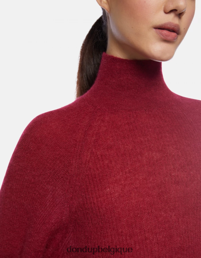 femmes vêtements DONDUP barbabietola pull en mohair coupe classique à col polo 8826D0304