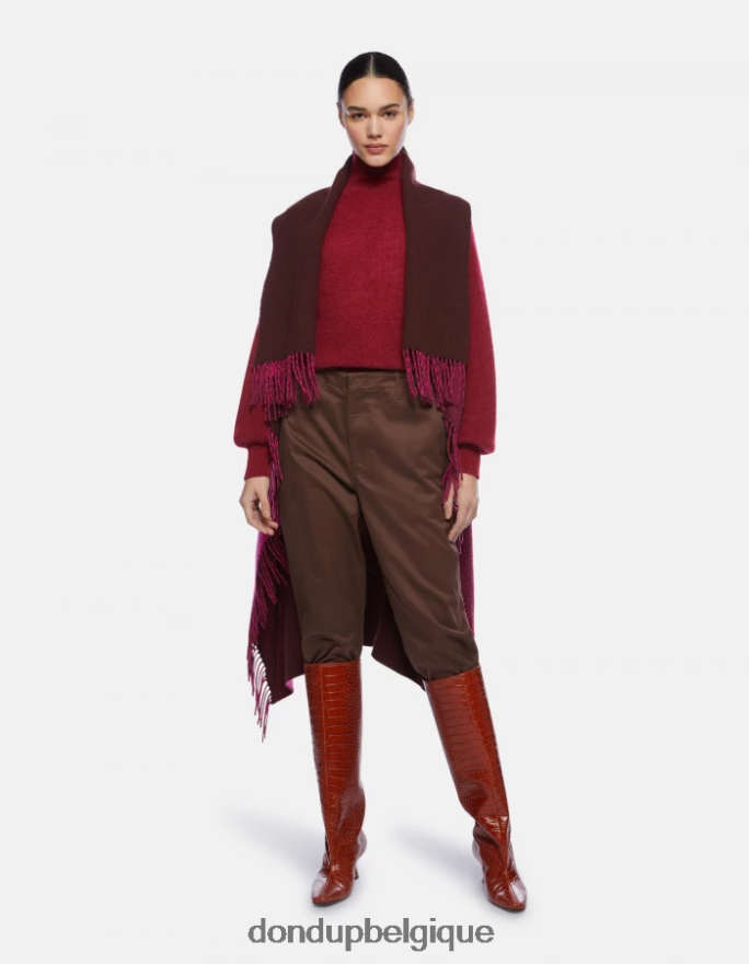femmes vêtements DONDUP barbabietola pull en mohair coupe classique à col polo 8826D0304