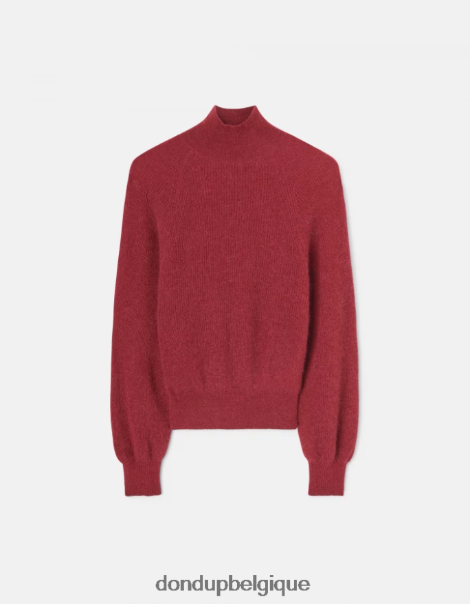 femmes vêtements DONDUP barbabietola pull en mohair coupe classique à col polo 8826D0304