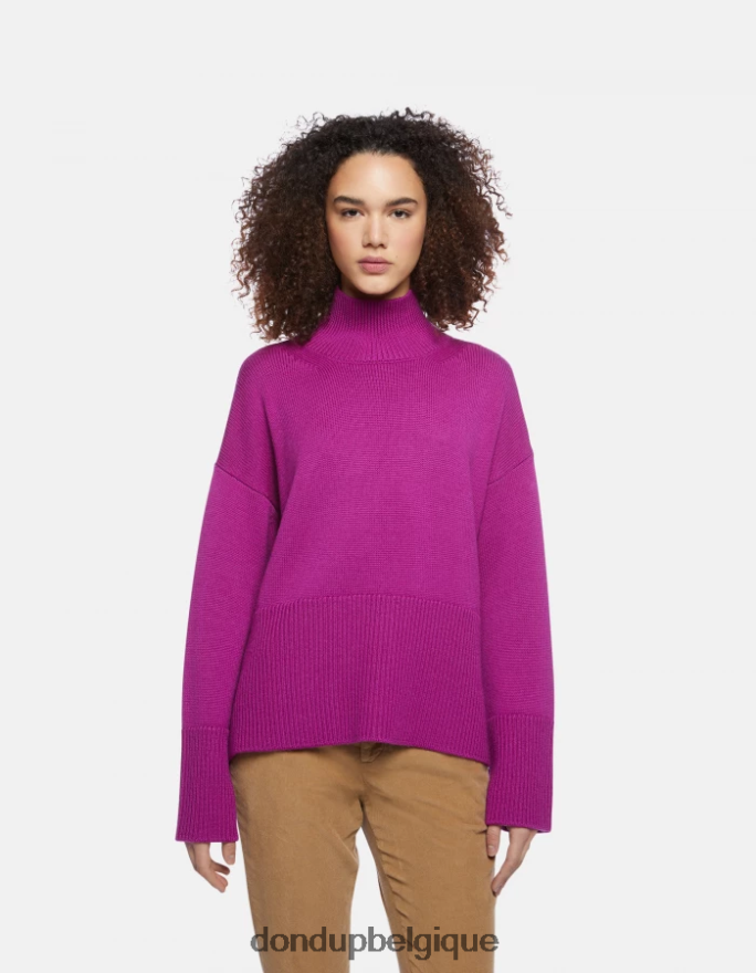 femmes vêtements DONDUP barbabietola pull oversize en laine à col polo 8826D0296