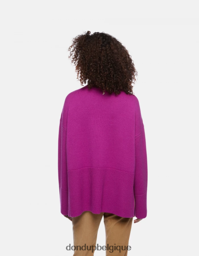 femmes vêtements DONDUP barbabietola pull oversize en laine à col polo 8826D0296