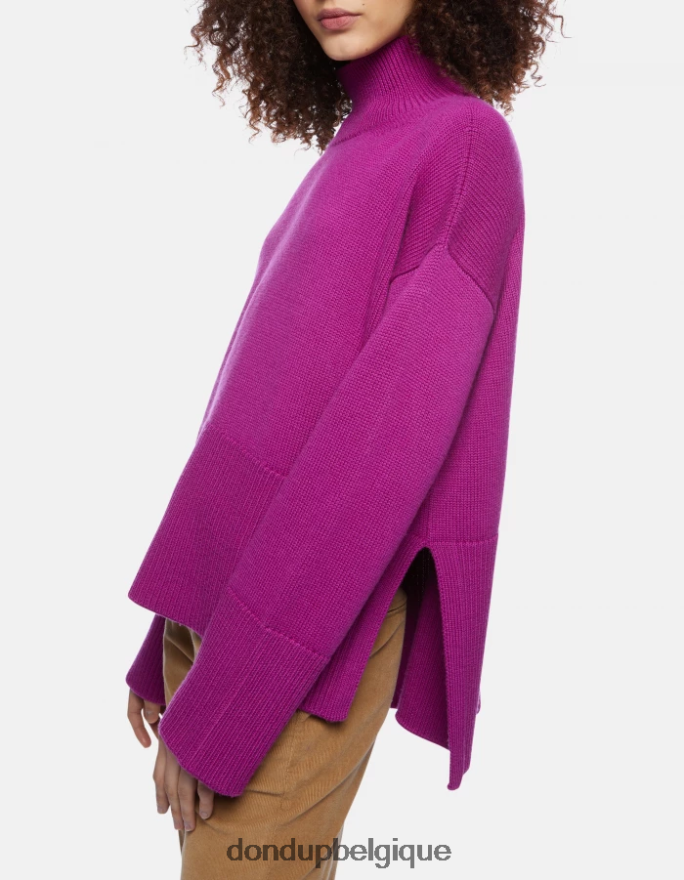 femmes vêtements DONDUP barbabietola pull oversize en laine à col polo 8826D0296
